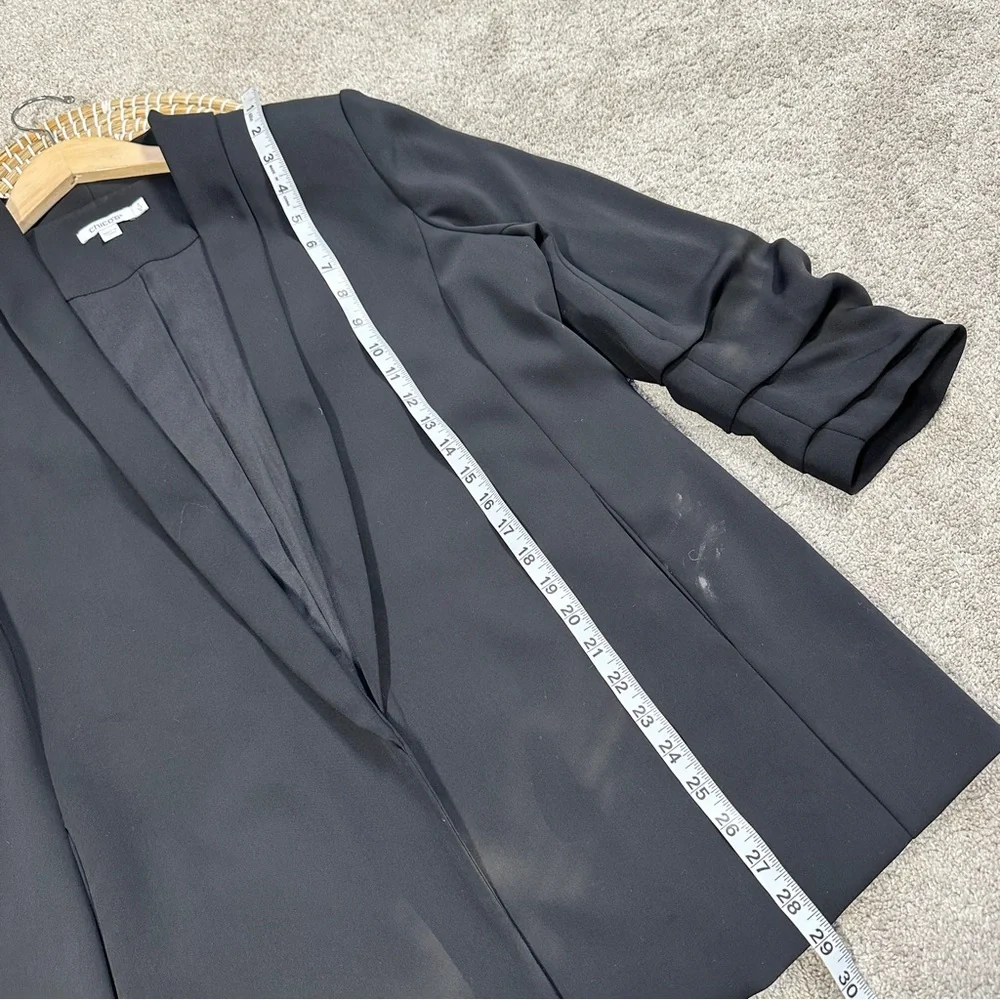 Chico’s Women’s Ruched Sleeve Blazer Open Front Lined Office in Black 2/US 12 - Picture 10 of 14